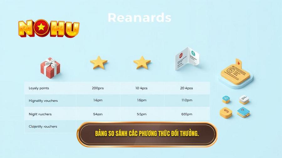  Bảng so sánh các phương thức đổi thưởng.